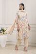 Beige Viscose Blend Straight Suit Set image number 5