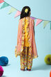 Yellow Poly Cotton A-Line Printed Kurta Dhoti Suit Set image number 4