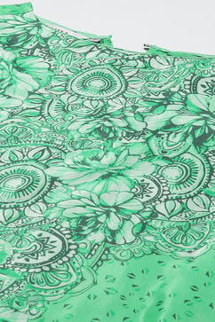 Green LIVA Straight Printed Kurta image number 2