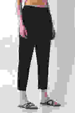Black Cotton Slim Pants image number 3