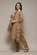 Coffee Brown Cotton Machine Embroidered Unstitched Suit Set image number 6