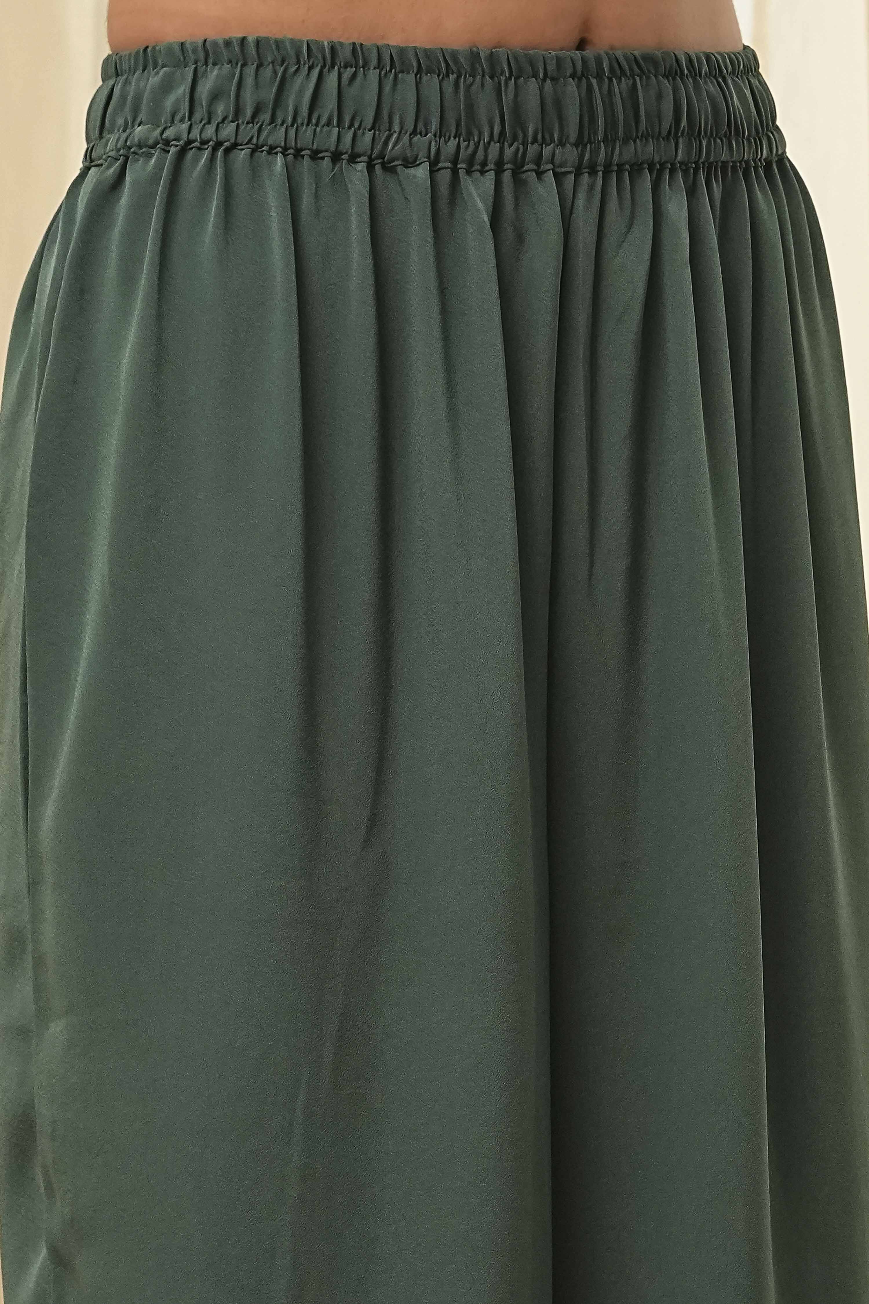 Green Art Silk Straight Suit Set image number 2