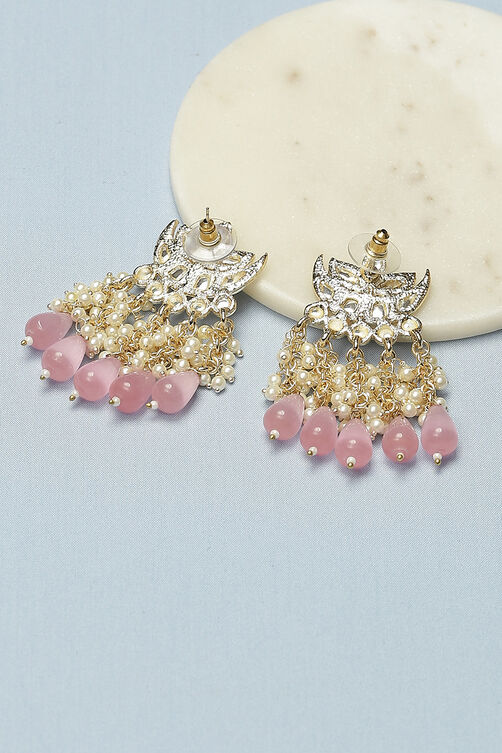 Light Pink Kundan Earrings image number 3