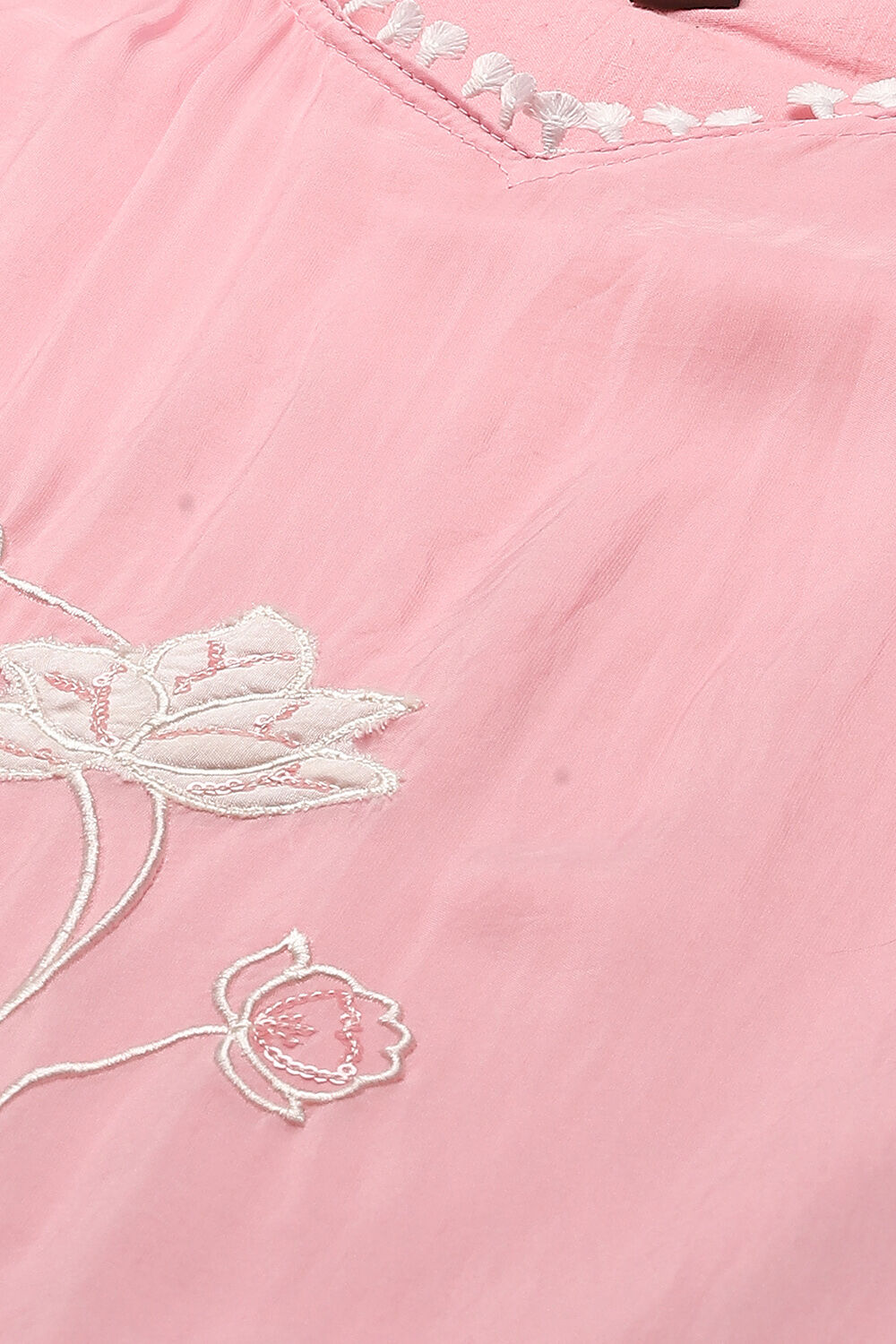 Baby Pink Organza Unstitched Suit set image number 2