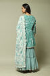 Sea Green Cotton Straight Kurta Garara Suit Set image number 7