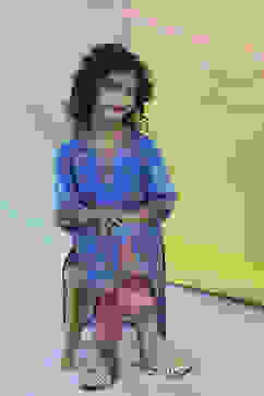 Blue and Pink Cotton Printed Straight Suit Set image number 0