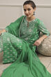 Sea Green Cotton Printed A-Line Suit Set