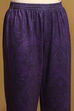 Purple Polyester Blend Straight Kurta Pants Set image number 2