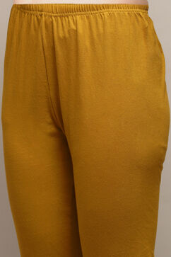 Lime Yellow Polyester Gathered Kurta Churidar Suit Set image number 2