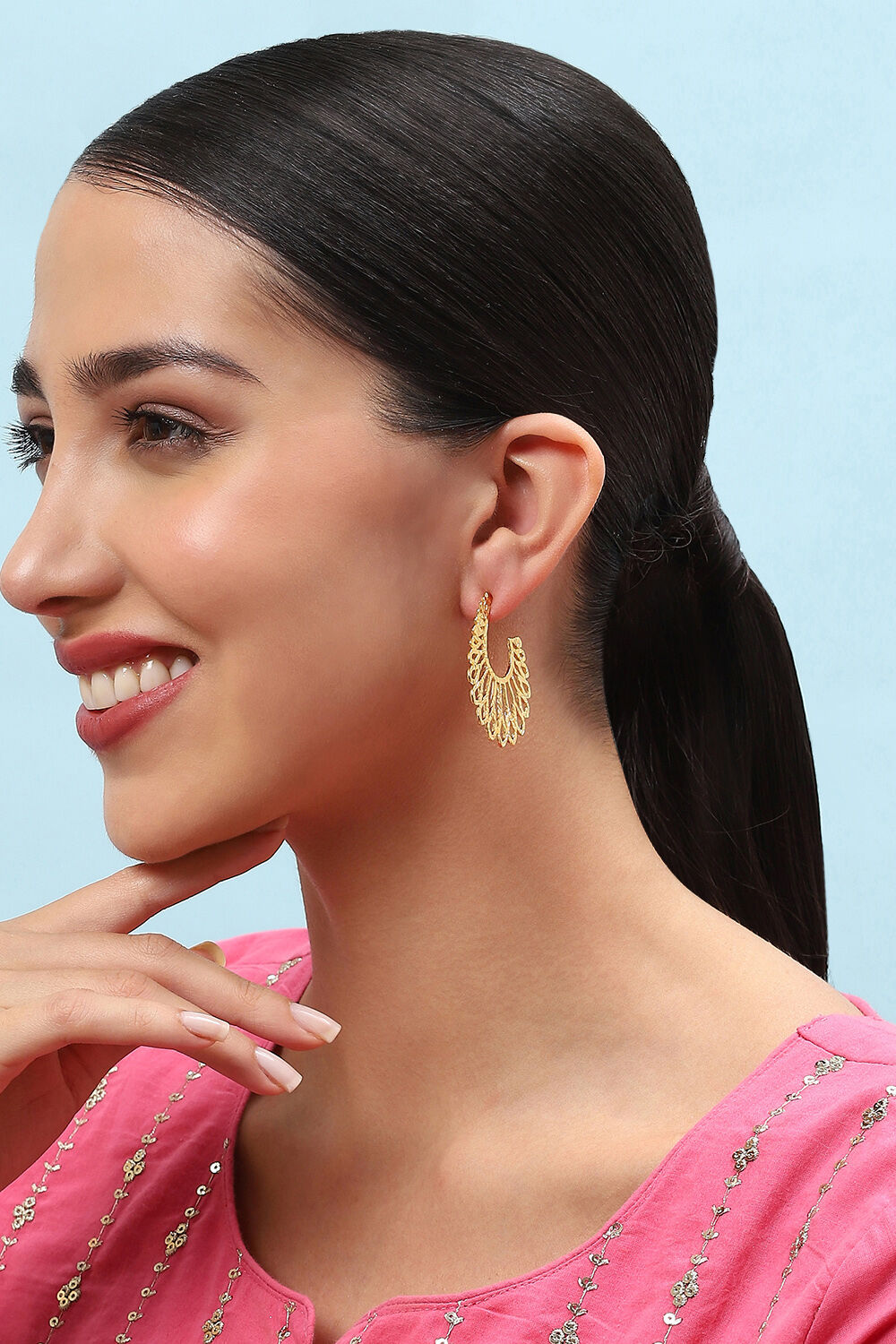 Gold Brass earrings image number 1