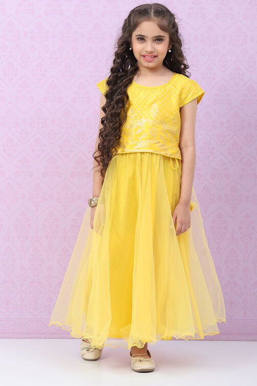 Yellow Viscose Lehenga Set image number 0