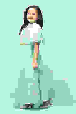 Mint Poly Viscose Short Kurta Lehenga Suit Set image number 4