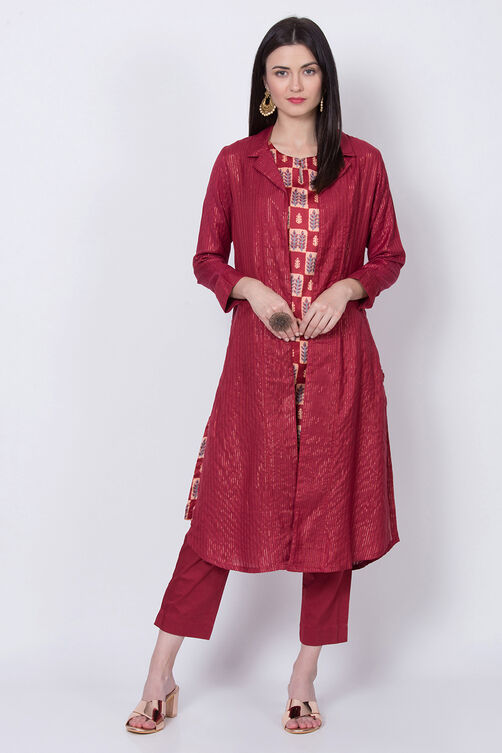 Rust Lurex Three Piece Set image number 0