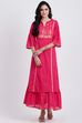 Green Cotton Flared Printed Kurta image number 0