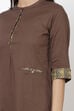 Navy Cotton A-Line Kurta Pant Suit Set image number 1