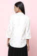 Off White Straight Art Silk Printed Short Kurti image number 5