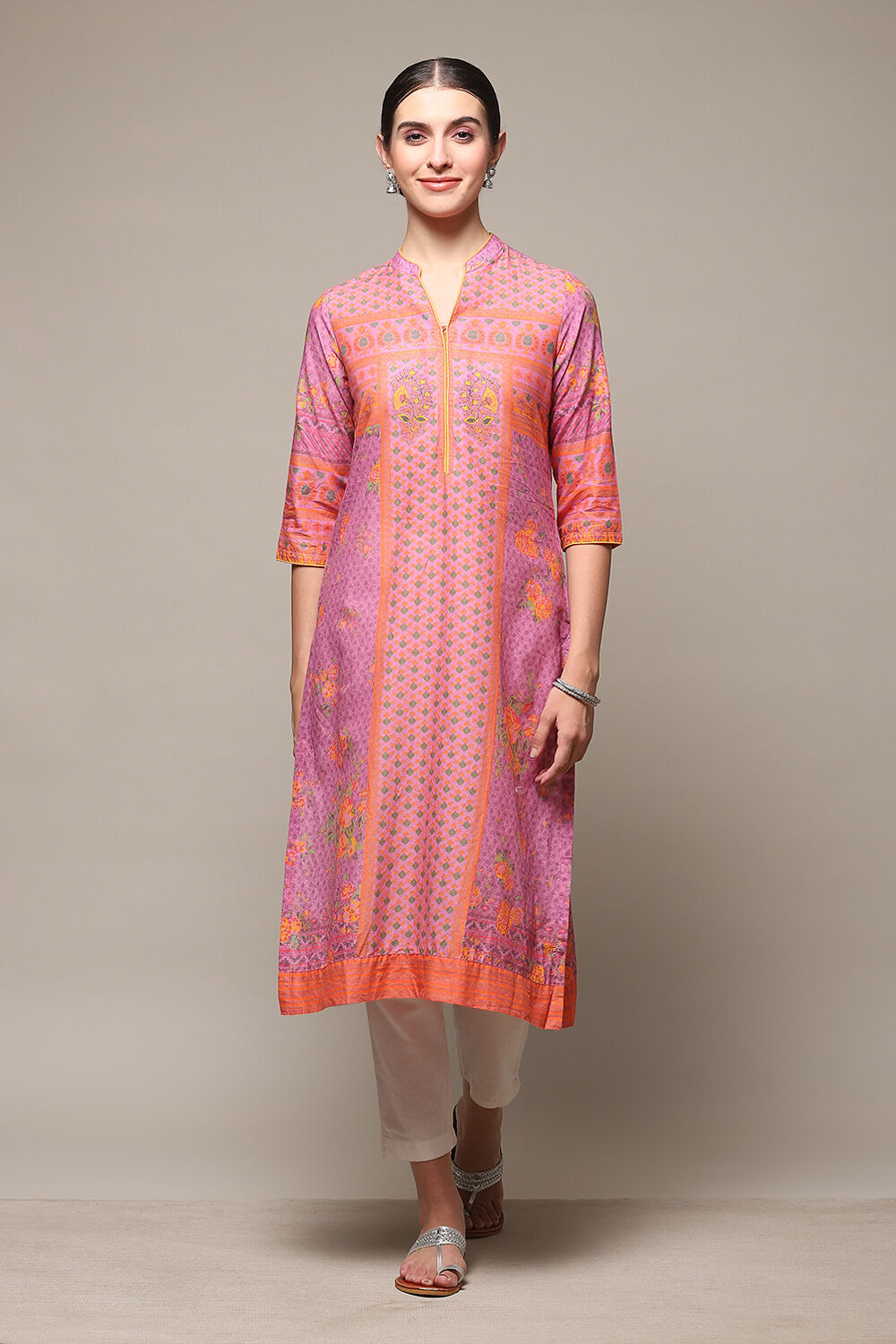 Green Cotton Straight Printed Kurta image number 5