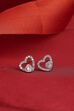 Silver Plated Brass Twin Heart-Shaped Stud Earrings image number 1