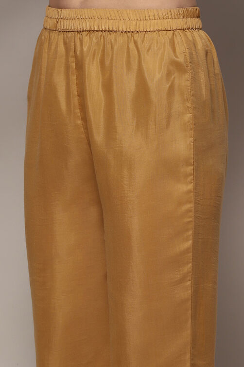 Golden Chanderi Blend Unstitched Suit set image number 3