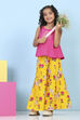 Pink Cotton Printed A-line Suit Set