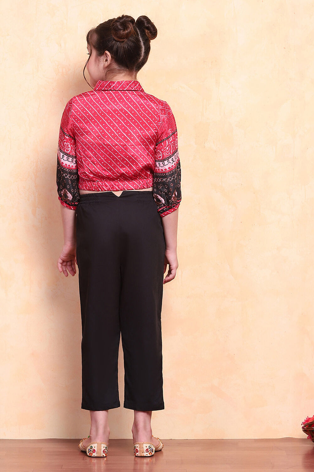 Red-Black Viscose Blend Shirt Set image number 4