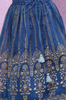 Blue Art Silk Flared Lehenga image number 2