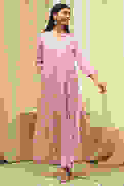 Light Pink Printed Layered Cape Dress image number 2