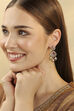 Pink Gold-Plated Brass Studded Drop Earrings image number 3