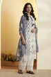 Grey Printed Cotton Straight Kurta Set