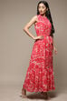 Coral Cotton Blend Tiered Dress image number 6