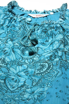 Blue Cotton Blend Printed Kurti image number 5