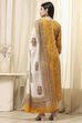Royal Blue Cotton Screen Print Unstitched Suit Set image number 5