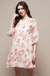 White Cotton A-Line Dress image number 2