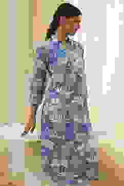 Blue Pure Cotton Floral Straight Kurta image number 6