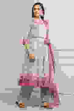 Turquoise Cotton Kalidar Suit Set image number 5