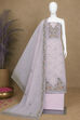Purple Cotton Printed Unstitched Suit Set image number 5
