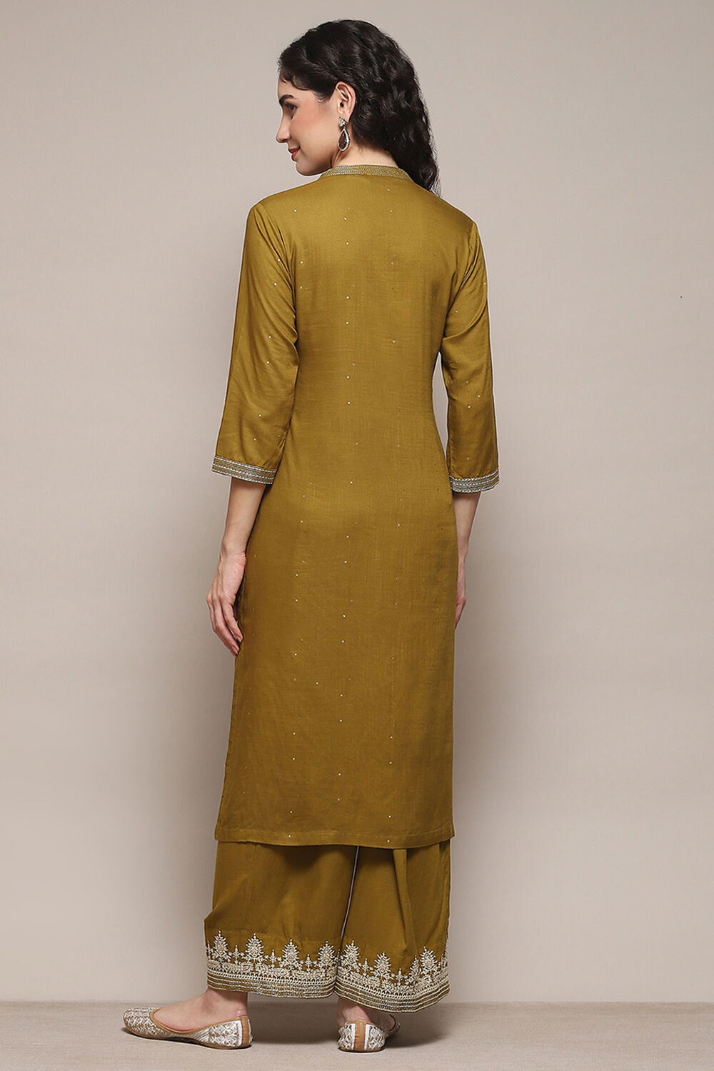 Blue & Rust LIVA Straight Printed 2 Piece Set image number 4