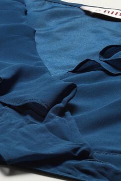Blue Polyester Straight Kurta Skirt Suit Set image number 1