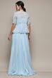 Powder Blue Viscose Short Kurta Skirt Suit Set image number 7