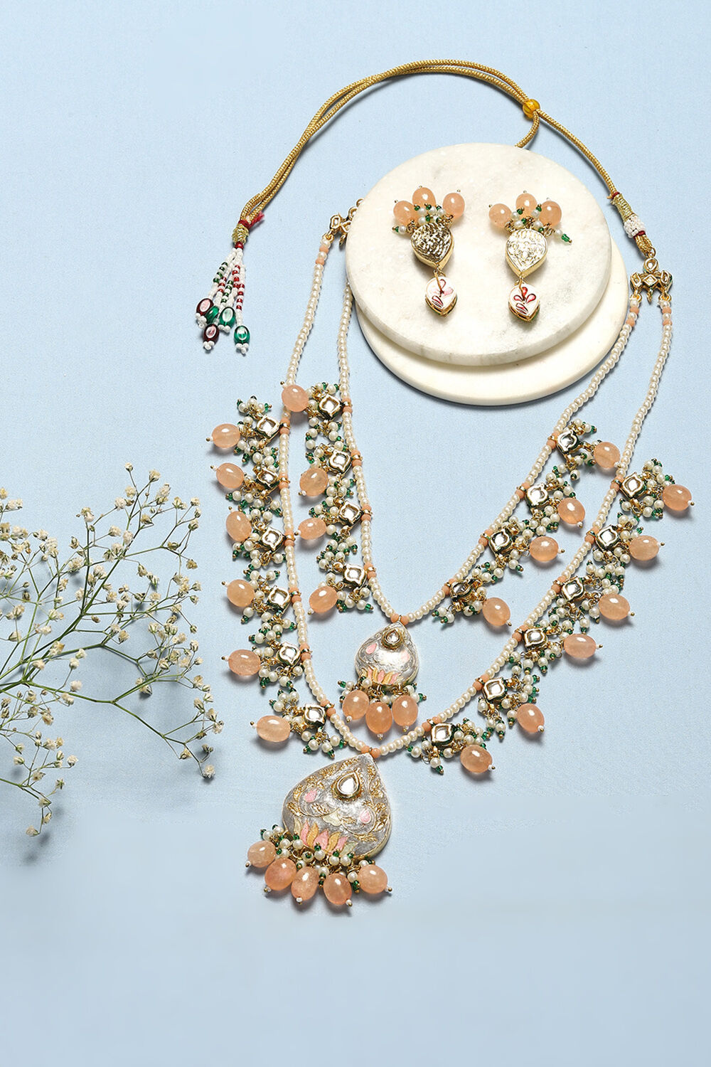 Nude Brass Necklace Set image number 2