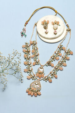Nude Brass Necklace Set image number 2
