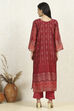 Teal Chanderi Unstitched Suit Set image number 5