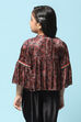 Brown Viscose Printed Jacket image number 3