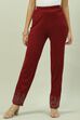 Deep Red Acrylic Pants image number 2