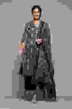 Indigo Cotton Blend Kalidar Printed Kurta Palazzo Suit Set image number 4