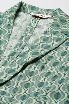 Ice Blue Rayon Printed Jacket image number 3
