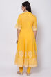 Yellow Cotton Anarkali Kurta Churidar Suit Set image number 4