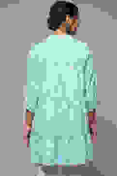 Sky Blue LIVA Printed Shirt image number 4