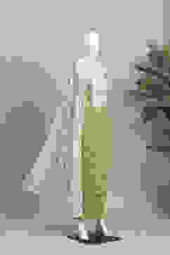 Light Green Cotton Printed Embroidered Unstitched Suit Set image number 4