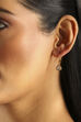 Gold Plated Brass Stone Studded Drop Earrings image number 1